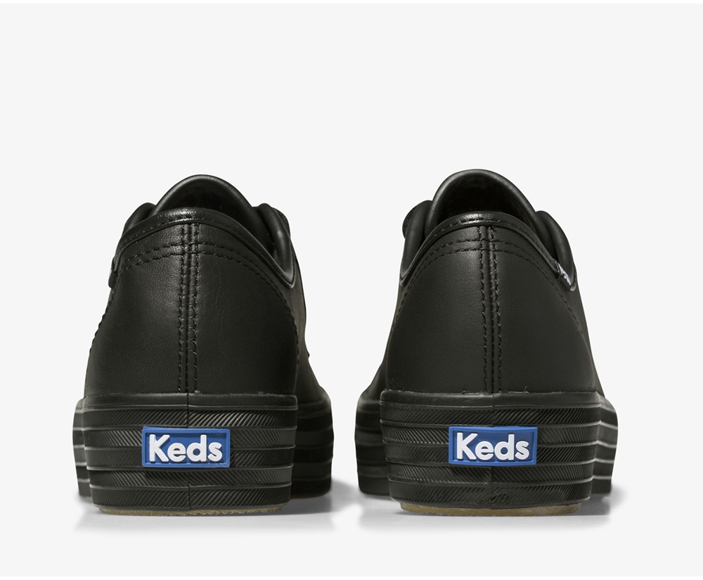 Zapatillas Keds Mujer Negras - Triple Kick Cuero - 564-GQCSHD